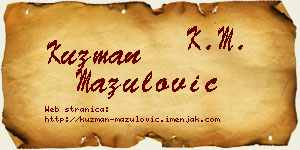 Kuzman Mazulović vizit kartica
